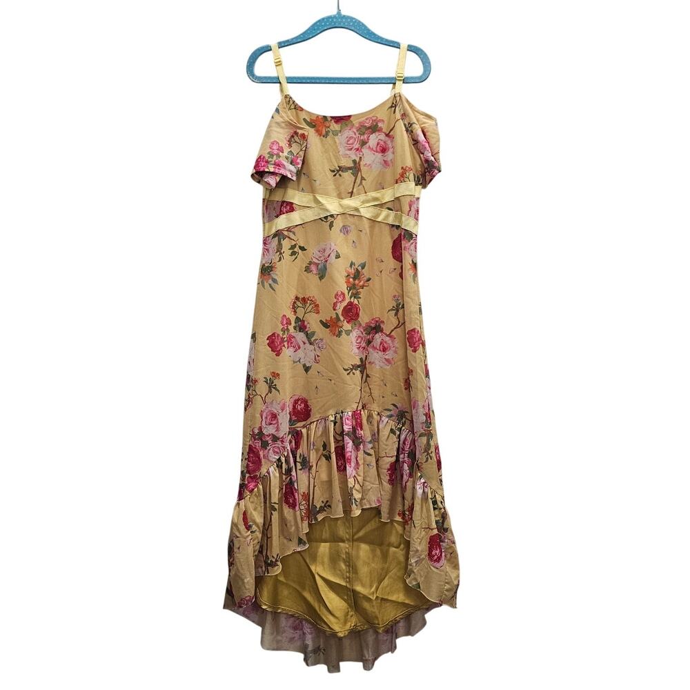 Joyfolie Mia Joy Yellow Pink Floral Flower Rose Dress High Low Girls 6